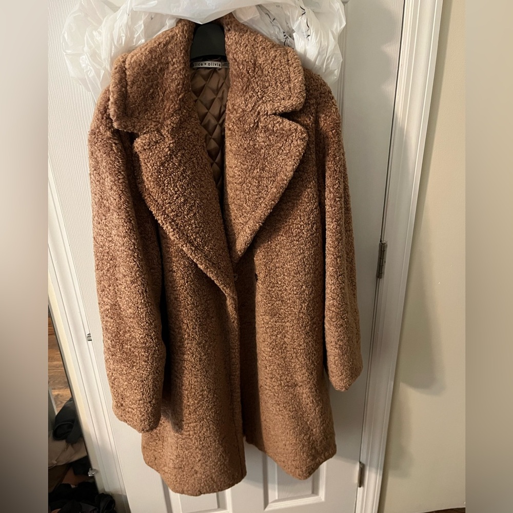 Alice + Olivia Cozy Tan Teddy Jacket